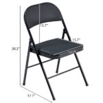 Same Code 33457557 4pcs Elegant Foldable Iron & PVC Chairs for Convention & Exhibition Black - Image 57