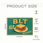 CIFbuy Vintage BLT Sandwich Metal Sign Rustic Green Toasted" Bread Wall Art 2D, Unframed Retro Food Kitchen Decor 2.8x4.5 Inch Green ikTok, Green ikTok, t Self-pickup Logiopics - Image 6