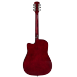Brown 41-inch Dreadnought barrel-shaped cutaway acoustic guitar with pick, strings, capo, gig bag, tuner, wrench tool, and shoulder strap - Image 6