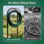 Garden Hose Holder, Water Hose Holder Stand with Storage Basket, Heavy Duty Freestanding Garden Hose Hanger Storage Rack with 4 Spikes for Outside Yard Lawn Farm, Bronze - Image 7