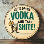 CIFbuy Vintage "Let's Vodka and Chat" Round Sign, "Let's Vodka and Chat" Vodka and Chat" Round Sign, Chat" Round Sign, 8x8in 2D Flat Decorative Plaque TikTok, TikTok, temu emu Self-pickup Logiaqics - Image 9