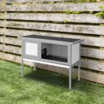36" Single Deck Waterproof Wooden Chicken Coop Hen House Pet Animal Poultry Cage Rabbit Hutch Gray - Image 12