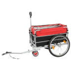 Q235 steel pipe 96*75*58cm bicycle trailer rack black and red 100kg cargo trailer with handle - Image 2