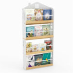 Kids Table and Chair Set with Storage Drawers House-Shaped Study Desk for Playroom Bedroom- White - Image 13