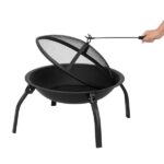 22" Four - legged Folding Iron Brazier Wood Burning Fire Pit Decoration for Backyard Poolside - Image 13