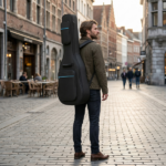 41 Inch 600D Oxford Cloth Acoustic Guitar Bag Black With Blue Line - Image 10