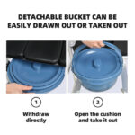 2-in-1 Aluminum Commode Shower Wheelchair Bath/Toilet Use, Adjustable Height (38"-42"), Foldable Pedal, Aluminum Alloy Frame, Soft Sponge Cushion - Image 5