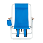 Same Code 99460325 4-Position Adjustable Folding Beach Chair, Steel Tube Frame Oxford Fabric Lounge Chair, 7.9" Seat Height, 17.7" W x 17.3" D, 120KG Heavy Duty Capacity, Portable Outdoor Patio Camping Chair, Blue - Image 18