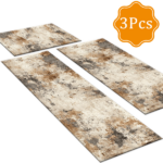 Three-piece kitchen rug set, non-slip and washable, abstract pattern kitchen hallway rug, soft and comfortable, suitable for sinks, floors, entrances, hallways and bathrooms. - Image 2