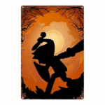 CIFbuy Halloween Link Silhouette Metal Sign 8x12 Inch, Sturdy 2D Flat Plaque, Spooky Wall Decor For Bedroom Bar Home Party, Single Piec TikTok, TikTok, e, Self-pickup Logiopics - Image 6