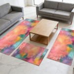 Three-piece kitchen rug set, non-slip and washable, abstract pattern kitchen hallway rug, soft and comfortable, suitable for sinks, floors, entrances, hallways and bathrooms. - Image 11