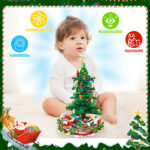 Christmas Tree Building Toy - 701 Pcs with 24-Day Countdown Calendar, 30 LED Warm Lights (USB Powered) - Santa, Ornaments, Snowflake Topper - Educational Blocks for Kids 3-6, Tabletop Decor - Image 3