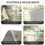 Three-piece kitchen rug set, non-slip and washable, abstract pattern kitchen hallway rug, soft and comfortable, suitable for sinks, floors, entrances, hallways and bathrooms. - Image 6