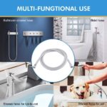 PVC Shower Hose 59 Inches Extra Long Smooth Handheld Shower Hose Flexible Anti-Kink Handheld Shower Head Hose with brass spin inner core White[Unable to ship on weekends, please place orders with caut - Image 5