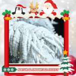 Artificial 6ft Flock LED-lit Christmas Tree with 594PE/PVC Mixed Branch Tips,Hinged Premium & Foldable Base for Indoor Holiday Decorating - Image 7