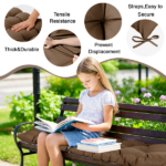 Outdoor Bench Cushion, 60 × 20 × 4 Inch, Tufted Waterproof Swing Cushion with Ties, for Patio Bench or Window Seat - Image 4