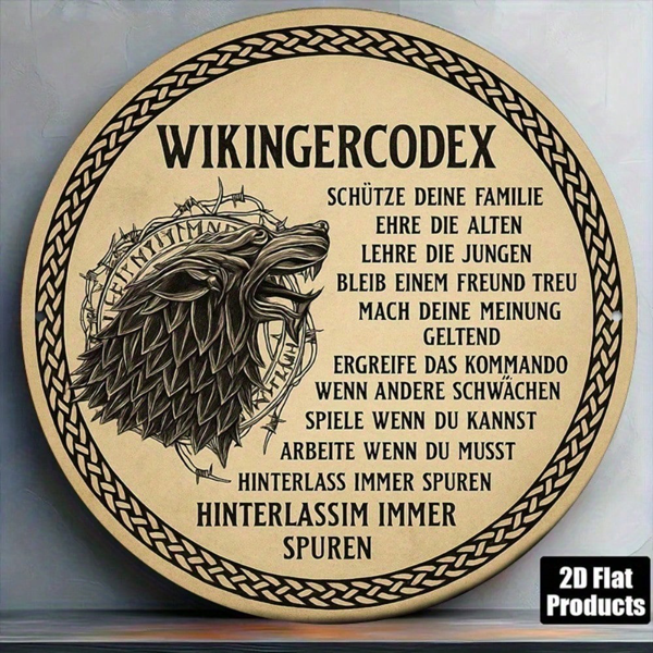 63f7780c-f69e-45b6-9e6b-3a7988d88705.png CIFbuy Vintage Viking Law German Text 8x8 Inch Round Aluminum Sign, 2D Flat Decorative Plaque For Living Room Office Bar Game Room Stud TikTok, TikTok, Self-pickup Logiopics - Image 1