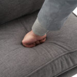 Same Code 33734058 Oak Armrest Oak Upholstered Single Lounge Chair Indoor Lounge Chair Dark Grey - Image 15