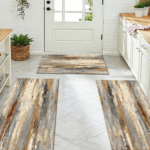 Three-piece kitchen rug set, non-slip and washable, abstract pattern kitchen hallway rug, soft and comfortable, suitable for sinks, floors, entrances, hallways and bathrooms. - Image 9