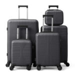 Non-TSA customs lock 5-in-1 PP trolley case, 12in, 16in, 20in, 24in, 28in, PP, dark gray - Image 15