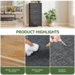 4 Drawer Dresser Fabric Chest of Drawers Furniture Storage Organizer for Living Room,,Hallway, Dark Grey(Shipment from Walmart) - Image 6