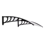 Polycarbonate Door Awning with Black Brackets (Shipment from Walmart)