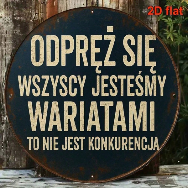 643ad077-d90e-4872-ba2b-0e2685131fcc.png CIFbuy 1pc 8x8 Inch Round French Aluminum Sign, Vintage Decorative Wall Plaque, Funny Relax Everyone Is Crazy This Is Not A Competition TikTok, TikTok, que, Self-pickup Logiopics - Image 1