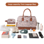 Canvas Weekender Bag, Overnight Travel Carry On Duffel with Shoe Pouch and Toiletry Bag - Image 3