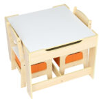 Children's Wooden Table And Chair Set With Two Storage Bags (One Table And Two Chairs) - Image 27
