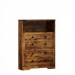 Rustic Brown Narrow Shoe Storage Cabinet – 2 Flip Drawers Design, Space-Saving Shoe Rack - Image 2