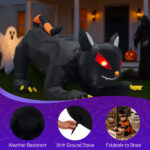 6.5 FT Halloween Inflatables Animated Black Cat with Shakable Head, Outdoor Decorations Blow Up Yard Decor with Built-in LEDs for Indoor Party Garden Lawn Decor - Image 8