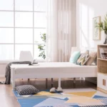 Queen Single Bunk Bed Painted + Melamine Veneer & Pine + MDF Bed Frame Vertical Striped Decorative Bed Frame 63.78*83.46*37.8in White - Image 38