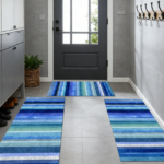 Three-piece kitchen rug set, non-slip and washable, abstract pattern kitchen hallway rug, soft and comfortable, suitable for sinks, floors, entrances, hallways and bathrooms. - Image 12