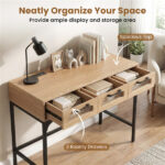 35.5" Narrow Console Table with LED Lights & Power Station, 3-Drawer Entryway Sofa Table with Charging Ports - Image 10