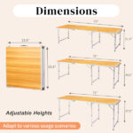 6ft Aluminum Alloy Folding Table wood grain color - Image 5