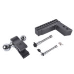 Fits 2.5" Receiver Aluminum Trailer Hitch Adjustable 8" Drop/Rise 2" & 2-5/16" Balls 18500LBS w/2 Locks - Image 5