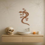 CIFbuy Gothic three-dimensional lizard wall decoration iron sculpture, suitable for indoor and outdoor living rooms, bedrooms, gardens, Halloween parties (self-pickup available at TikTok, temu)