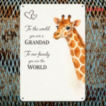 CIFbuy Vintage Metal Wall Plaque You Are The World And Grandpa Bilingual Art Sign 7.87x11.8in 2D Flat Decor Warm Grandparent Grandchild TikTok, TikTok, Self-pickup Logiopics - Image 4