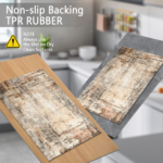 Three-piece kitchen rug set, non-slip and washable, abstract pattern kitchen hallway rug, soft and comfortable, suitable for sinks, floors, entrances, hallways and bathrooms. - Image 4