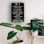 CIFbuy Vintage Survivor Metal Tin Sign 12x8 Inch Frameless Black Wall Decor (TikTok, temu pick-up service) - Image 4