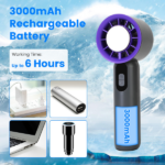 100 Speed Handheld Cooling Fan with Superconducting Ice Pack, 3000mAh Rechargeable Portable Mini Air Cooler with LCD Display for Summer Outdoor Travel - Image 9