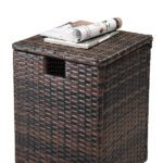 Replace 95812680 40*40*57cm Iron Frame Gas Bottle Storage Rattan Side Table Brown Gradient - Image 16