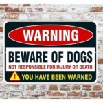 CIFbuy Beware of Dog Metal Warning Sign Indoor Outdoor Security Halloween Home Decor(TikTok, temu pick-up service) - Image 2