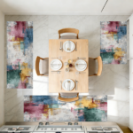 Three-piece kitchen rug set, non-slip and washable, abstract pattern kitchen hallway rug, soft and comfortable, suitable for sinks, floors, entrances, hallways and bathrooms. - Image 12