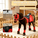 Kids Ride on Horse Toy Age 3-8 – Press to Neigh, Equipped with Saddle & Stirrups - Image 6