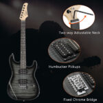 [Do Not Sell on Amazon] GST Stylish H-H Pickup Tiger Stripe Electric Guitar Kit with 20W AMP Bag Guitar Strap Black - Image 34