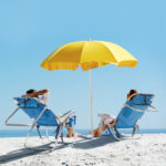 Same Code 12975209 63*70*99cm Heightened Oxford Cloth Silver White Aluminum Tube Bearing 100kg Beach Chair Blue - Image 9