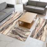 Three-piece kitchen rug set, non-slip and washable, abstract pattern kitchen hallway rug, soft and comfortable, suitable for sinks, floors, entrances, hallways and bathrooms. - Image 9