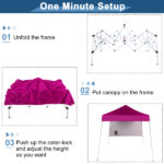 6x6ft Pop Up Canopy Tent, Outdoor Tent Canopy Foldable Portable Canopies for Camping, Patio, Easy Up Gazebo Canopy with Carry Bag Slant Legs pink - Image 9