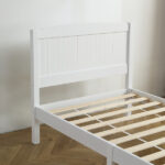 FCH Twin Pine Single-Layer Core Vertical Stripe Full-Board Curved Bed Head With The Same Bed Foot White Wooden Bed - Image 13